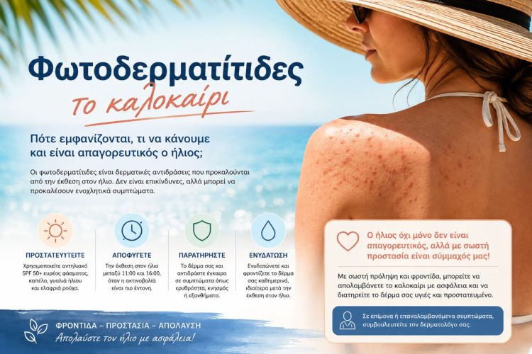 Φωτοδερματίτιδες το καλοκαίρι: Πότε εμφανίζονται, τι πρέπει να κάνουμε και είναι τελικά απαγορευτικός ο ήλιος;